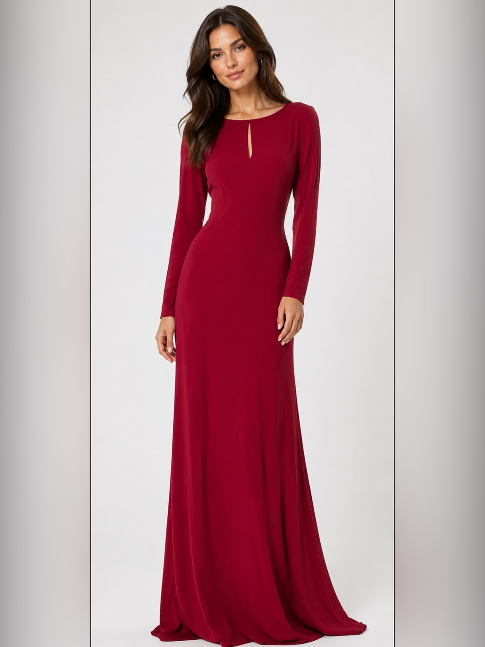 NWT MaxMara Burgundy Long Sleeve Maxi Dress